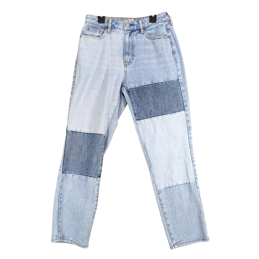 PacSun Mom Jean Patchwork Jeans Womens 26x26" Colorblock Light Wash Denim Y2K